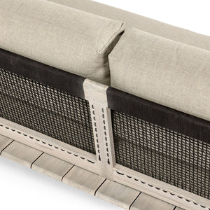 Livia Teak Outdoor Sofa in Taupe Acrylic