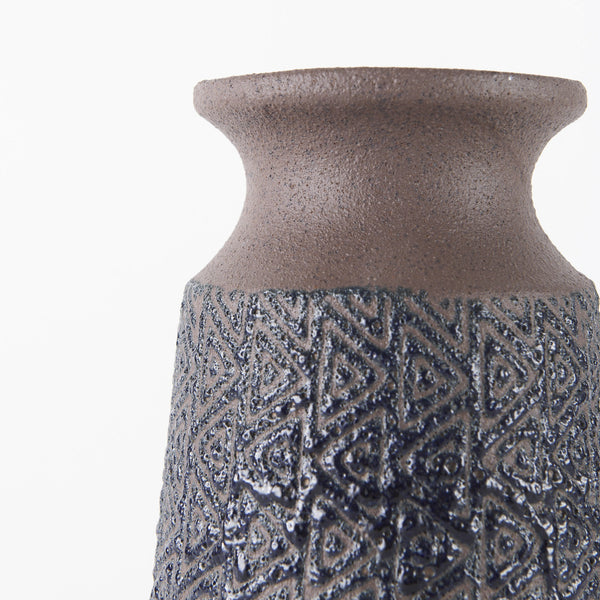 Sefina III Large Brown/Black Patterned Ceramic Vase