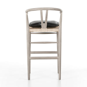Muestra Stool W Cushion In Wht Grey In Bar