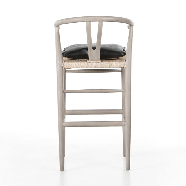 Muestra Stool W Cushion In Wht Grey In Bar