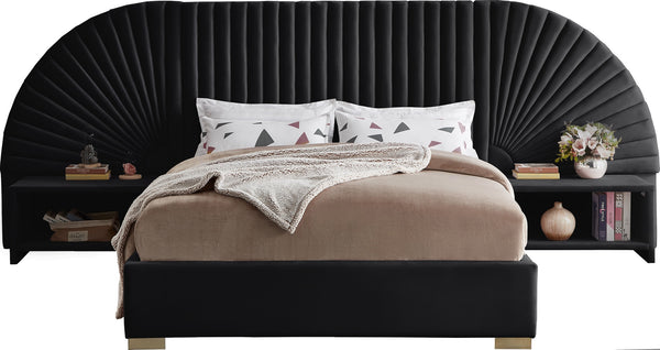 Diana King Bed In Black Velvet