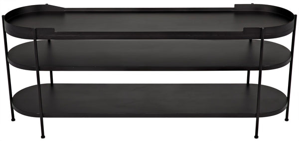 Cassio Console in Matte Black Industrial Steel