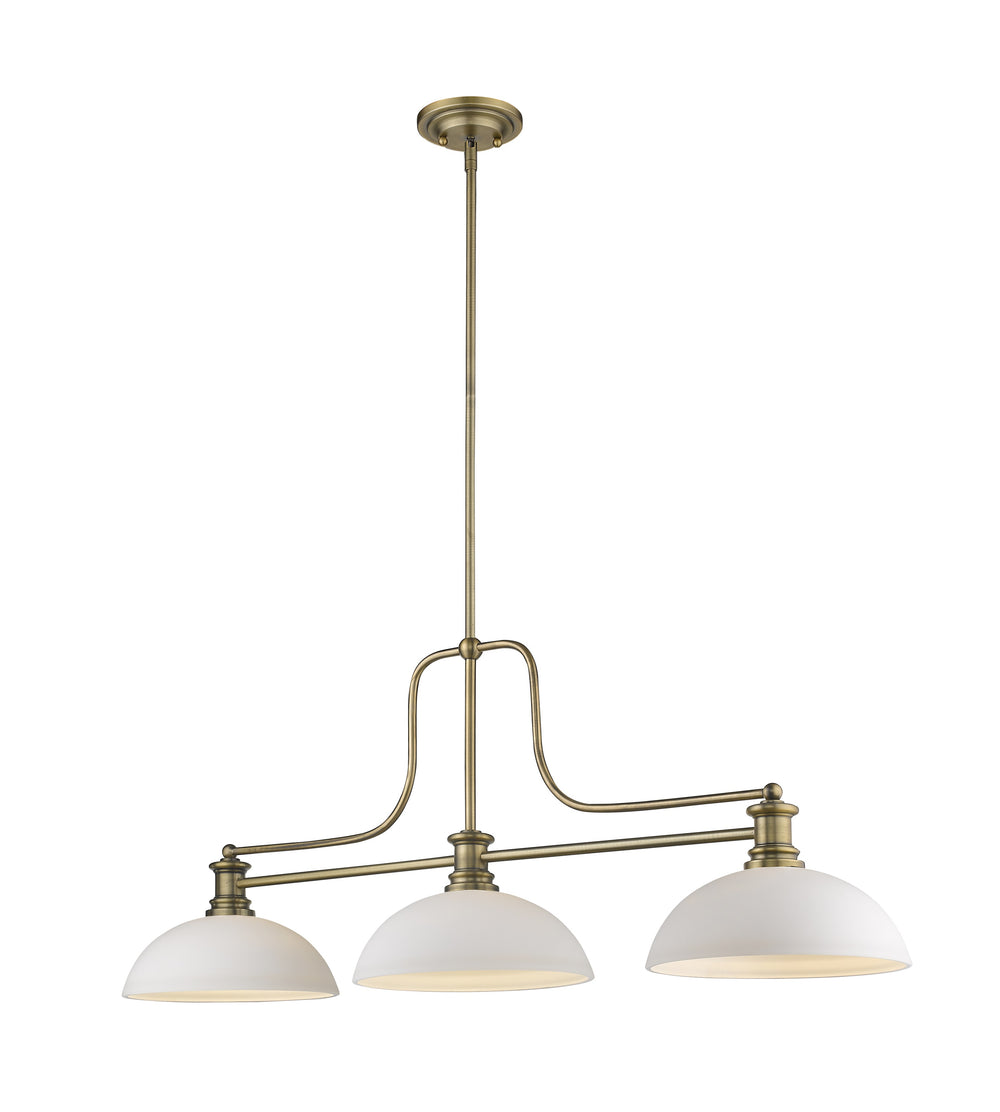 Melange 3 Light Chandelier in Heritage Brass Finish
