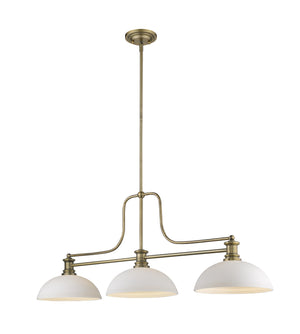 Melange 3 Light Chandelier in Heritage Brass Finish