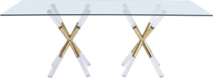 Erick Dining Table In Acrylic/Gold