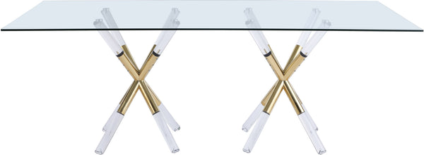 Erick Dining Table In Acrylic/Gold