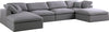 Carmen Cloud Modular Sectional In Grey Linen Fabric