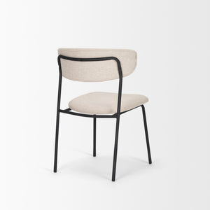 Corey Dining Chair w/ Oatmeal Fabric & Matte Black Metal