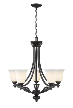 Lagoon 5 Light Chandelier in Matte Black Finish