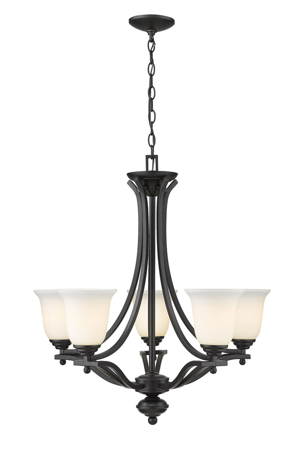 Lagoon 5 Light Chandelier in Matte Black Finish