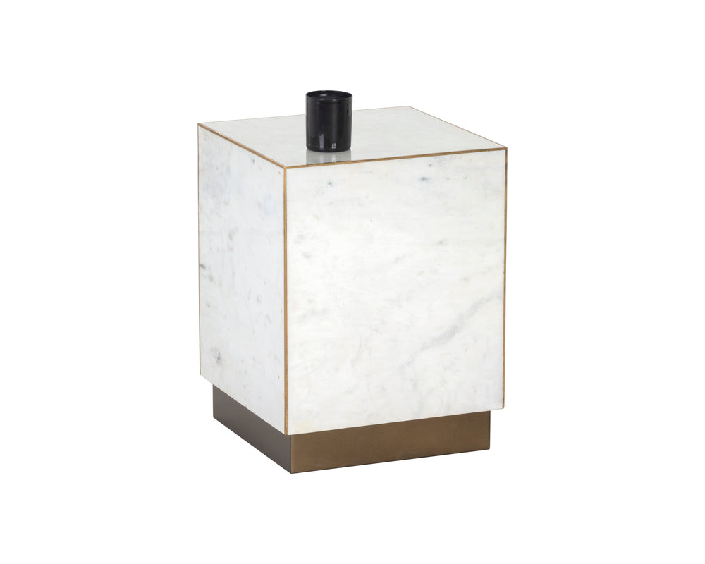 DAINES END TABLE - WHITE MARBLE