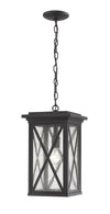 Brookside 1 Light Outdoor Chain Mount Ceiling Fixture in Black Finish