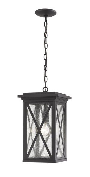 Brookside 1 Light Outdoor Chain Mount Ceiling Fixture in Black Finish