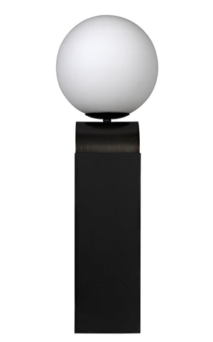 Kate Table Lamp, Black Metal with Antique Brass Accent