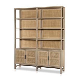 Caprice Wide Bookshelf In Natural Mango
