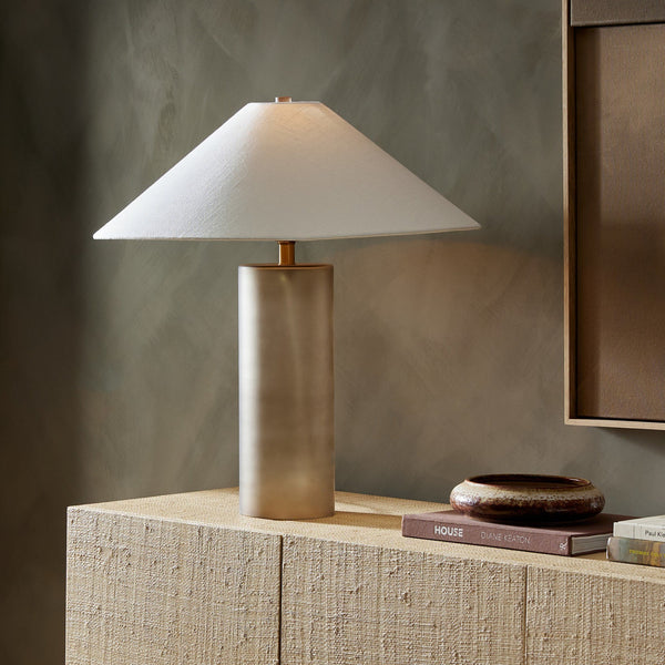 Patton Table Lamp In Smoked Blown Glass