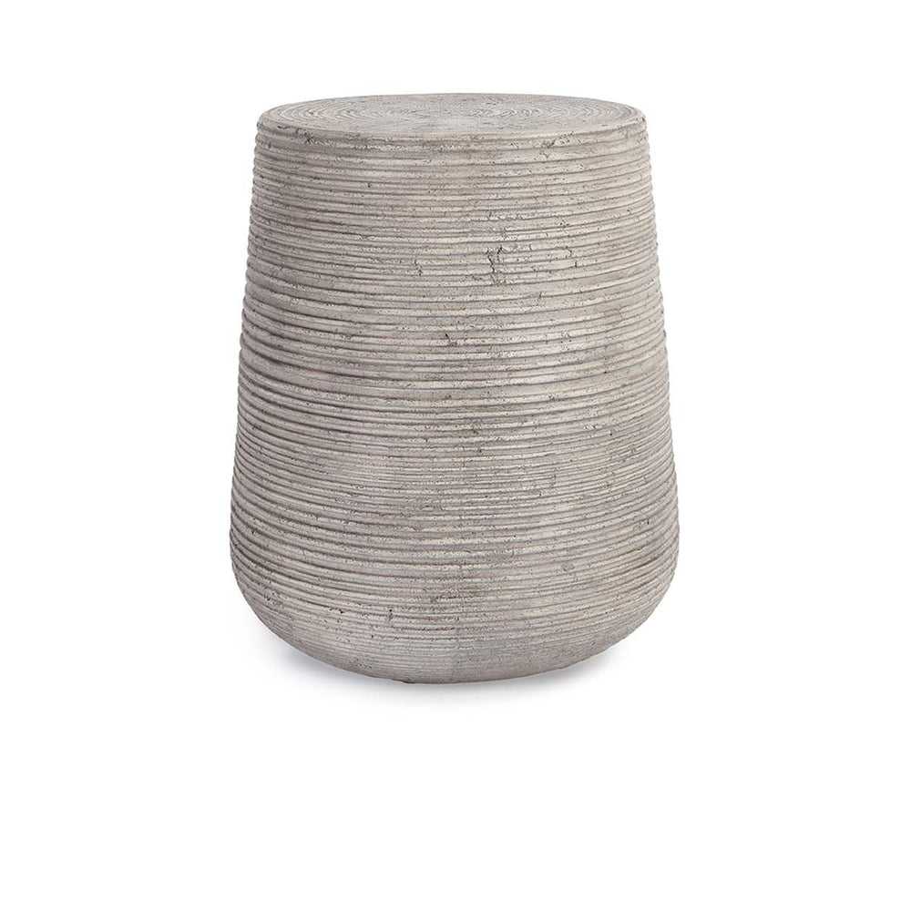 Nellie Outdoor Round End Table - Light Gray Concrete