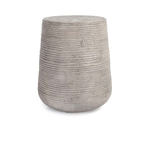 Nellie Outdoor Round End Table - Light Gray Concrete