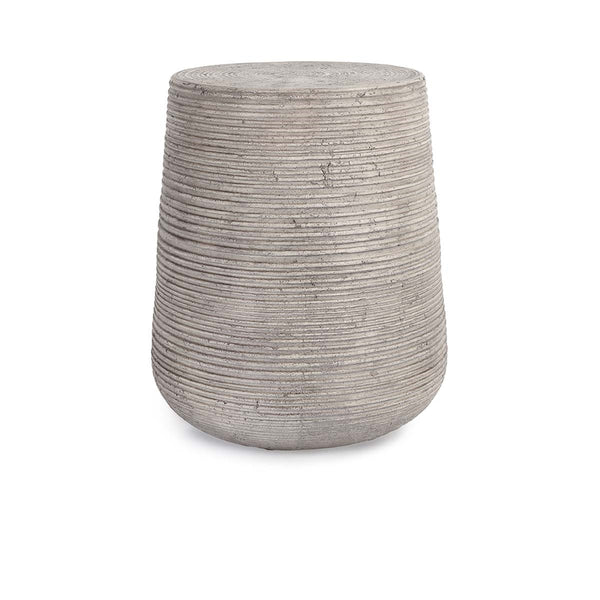 Nellie Outdoor Round End Table - Light Gray Concrete