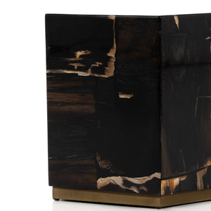 Shep End Table In Polished Petrified Wood