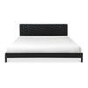Misaki Queen Bed in Black with Carved Headboard