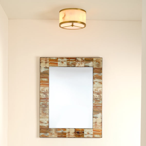 Upsala Alabaster Flush Mount Ceiling Light, Small