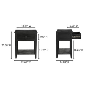 Moe's Corrine Nightstand in Antique Black Mango Wood