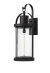 Roundhouse 1 Light Outdoor Wall Sconce in Black Finish