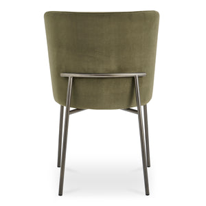 Moe's Early Dining Chair Faux Green Mohair