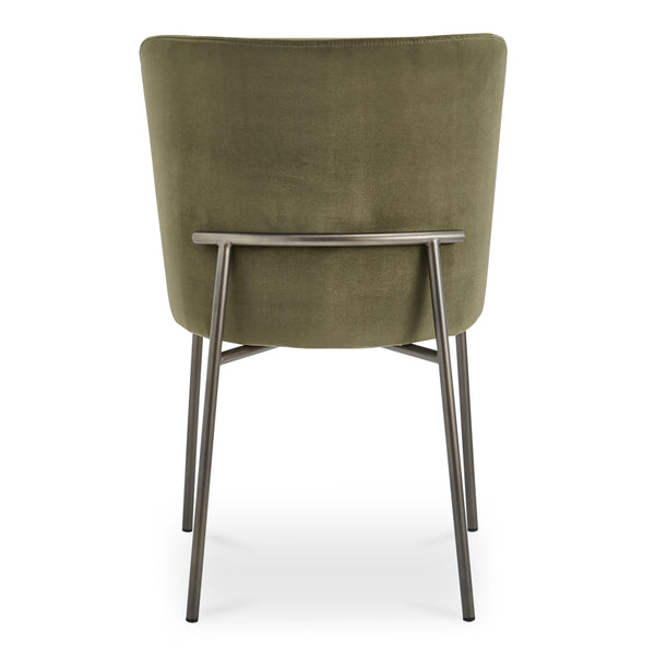 Moe's Early Dining Chair Faux Green Mohair