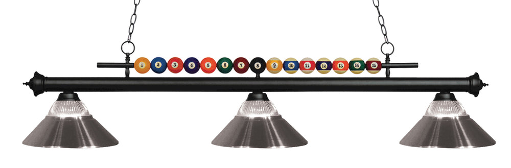 Shark 3 Light Billiard Light in Matte Black Finish