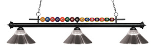 Shark 3 Light Billiard Light in Matte Black Finish