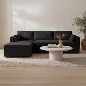 Moe's Burrow Sleeper Sectional with Storage Chaise Black