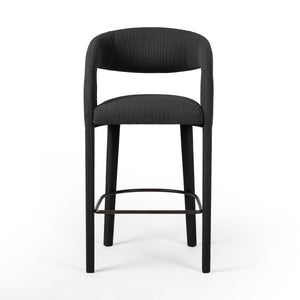Hawkins Stool In Fiqa Boucle Charcoal In Bar