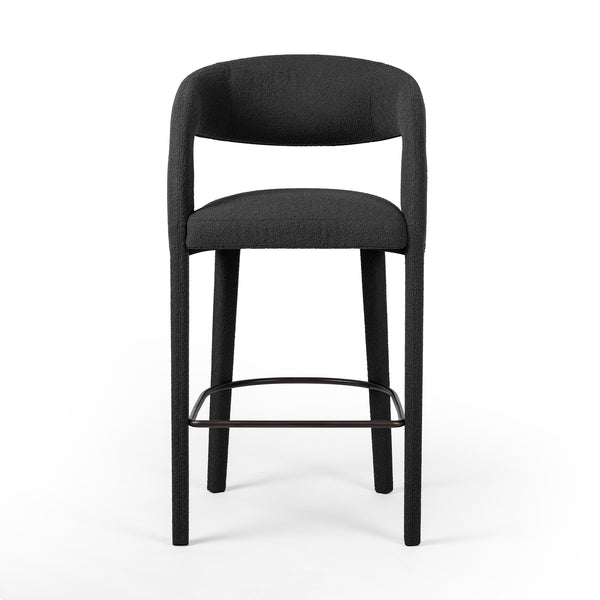 Hawkins Stool In Fiqa Boucle Charcoal In Bar