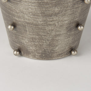 Elio  9.1H Small Champagne Metal W/Studs Vase