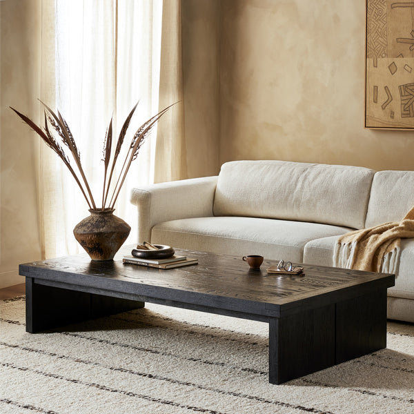 Warby Coffee Table in Worn Black Oak