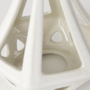 Hood  7.7L x 7.7W x 9.4H White Geometric Ceramic Object