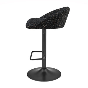 Jorrell KD Boucle Gaslift Swivel Bar Stool, Zenith Black
