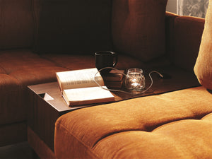 Arte 2 Seater Sectional with Coffee Table in Orange 
