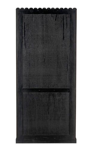 Amunet Mahogany Hutch in Pale Finish with Light Brown Trim and Brass Pulls