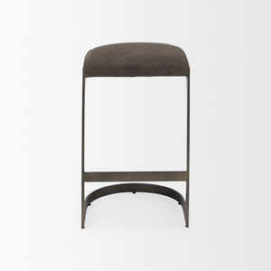 Tyson 17L x 18W x 28H Brown/Gray Suede W/ Metal Frame Counter Stool