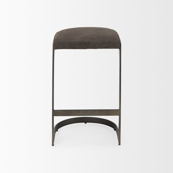Tyson 17L x 18W x 28H Brown/Gray Suede W/ Metal Frame Counter Stool