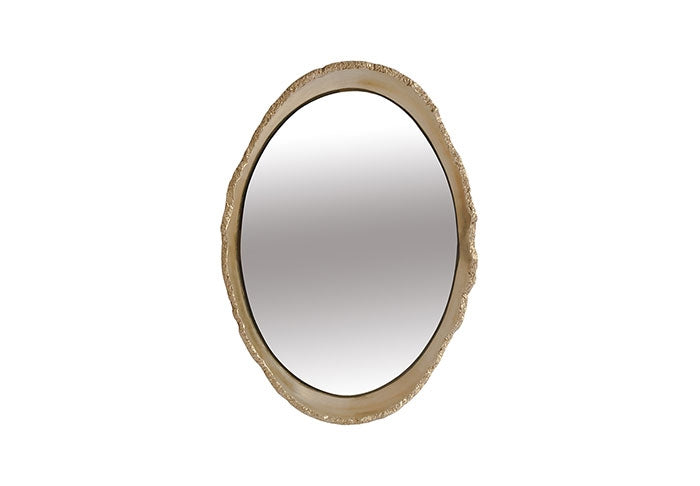 Broken Egg Mirror-White and Gold Leaf