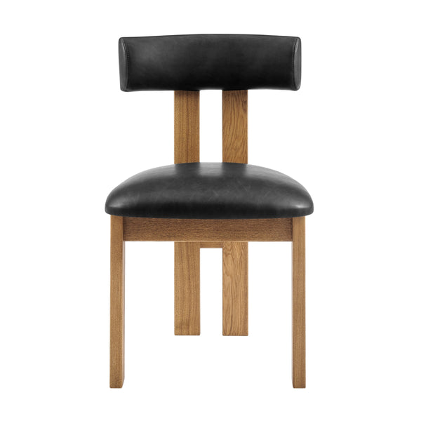 Hailey Faux Leather Dining Side Chair, Casa Black