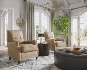 FLORENZI LOUNGE CHAIR - LATTE LEATHER