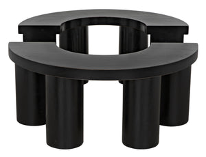 Pluto Mahogany Coffee Table in Hand-Rubbed Black