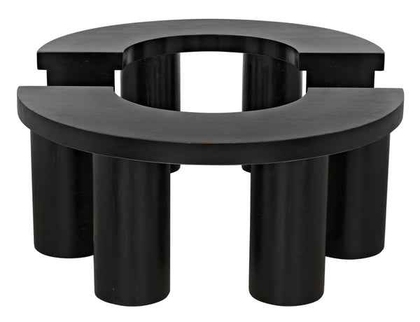 Pluto Mahogany Coffee Table in Hand-Rubbed Black
