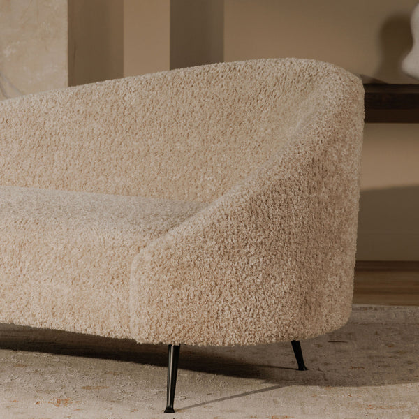 Moe's Abigail Chaise Light Brown Faux Shearling