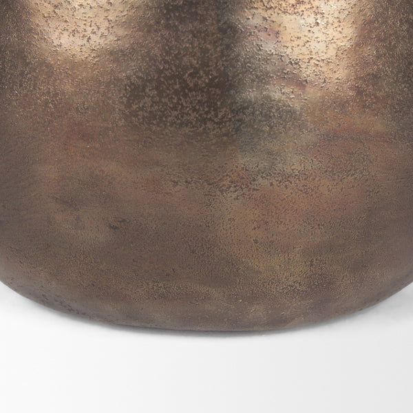 Quade Large Textured Gold Metal Planter